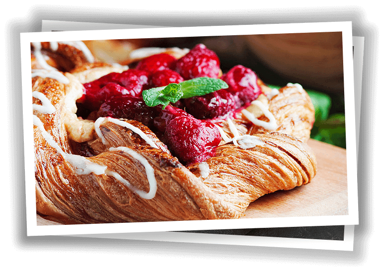 Raspberry rose danish